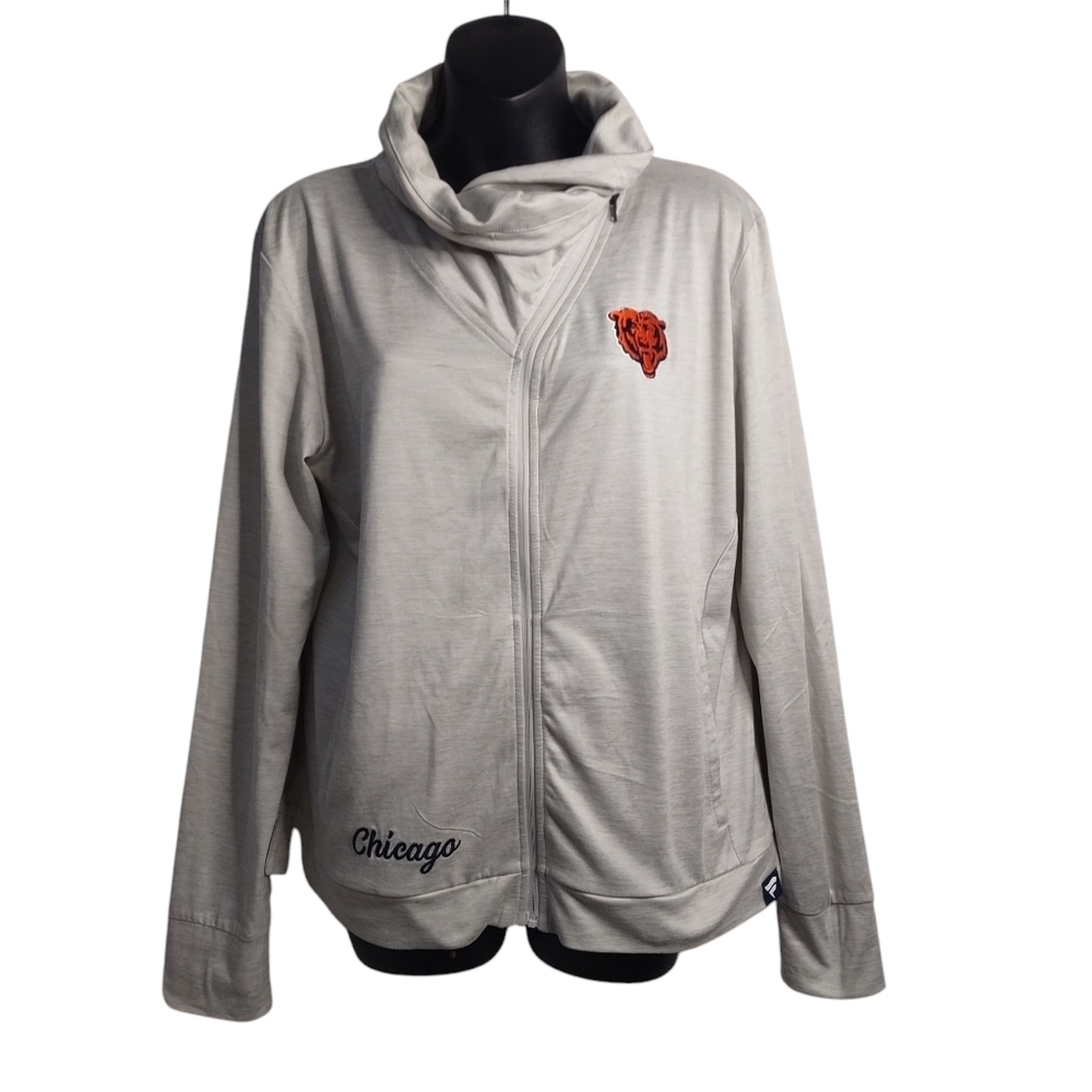 Fanatics Cream Chicago Bears Cowl Neck Full-Zip Women's Jacket Size Large NWOT